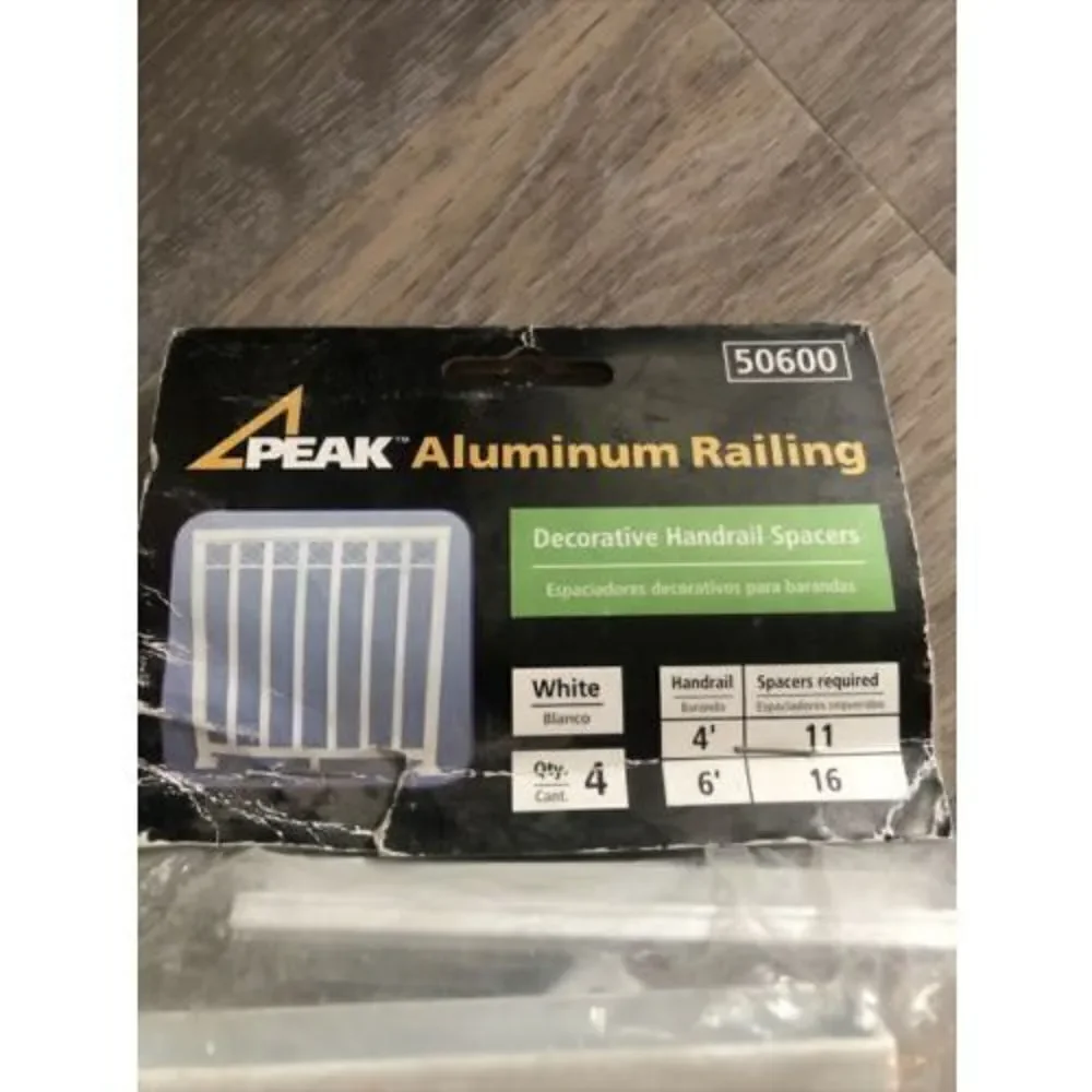 Peak Aluminum Railing White Aluminum Decorative Handrail Spacers Rail Kit. Read